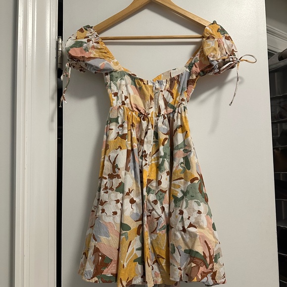 Abercrombie & Fitch - Yellow/Green/Brown Floral Mini Dress XXP - Picture 4 of 5